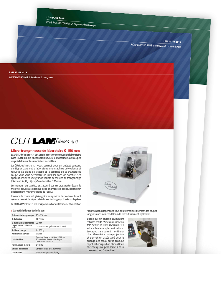 Technische Datenblätter für LAM PLAN Maschinen und Produkte