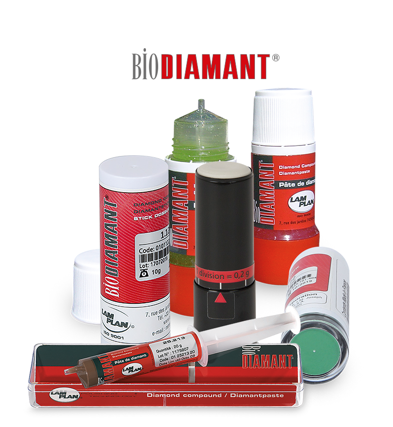 Abrasifs diamant sticks, pâtes, gel, diadoseurs bio diamant lam plan